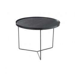 Table d’appoint en bois et métal noir 60x60x45 cm