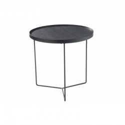 Table d’appoint en bois et métal noir 50.5x50.5x50 cm
