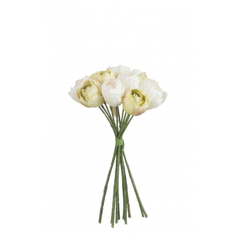 Ramo de 12 tulipanes de plástico blanco 17x17x28 cm
