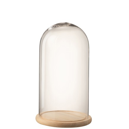 Cloche ronde en bois naturel 28x28x50.5 cm