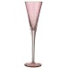 Flute à champagne en verre irrégulier rose H28cm