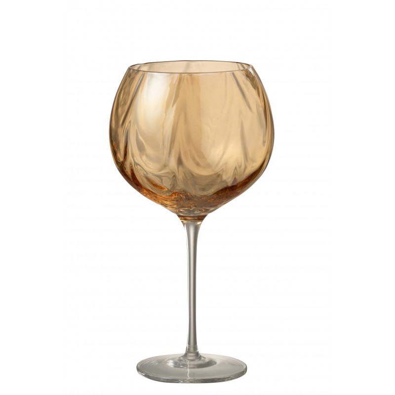 Vaso de vino de vidrio irregular ámbar H21cm