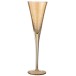 Flute à champagne en verre irrégulier ambré H28cm