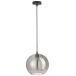 Lampe boule suspendue en verre argent 25x25x210 cm