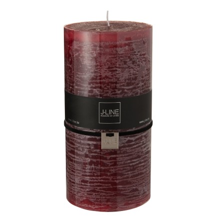 Bougie cylindrique 140H en Paraffine Bordeaux 10x10x20 cm