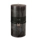 Bougie cylindrique 140H en Paraffine noir 10x10x20 cm