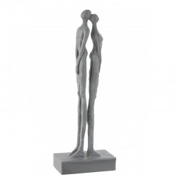 Figurina abstracta de una pareja de espaldas en color gris de 44x16x9 cm