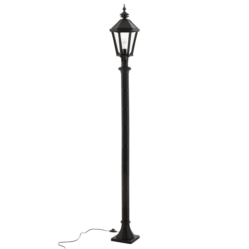 Lámpara de pie exterior de metal negro 26*26*210 cm