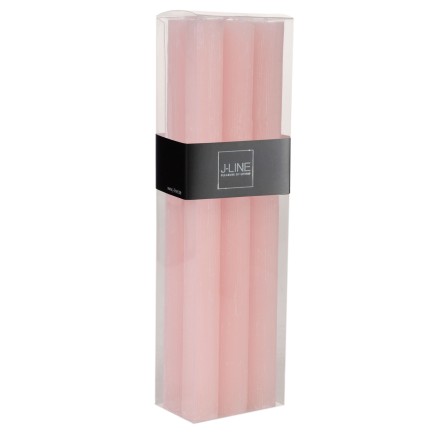 Boite de 6 bougies 13H en Paraffine rose 7x4.5x24 cm