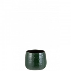 Cachepot de cerámica verde de 16.5x16.5x14 cm