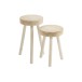 Set de 2 tabourets en bois blanc 29x29x56 cm