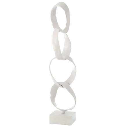 Oggetto decorativo in alluminio bianco 18x14x66 cm