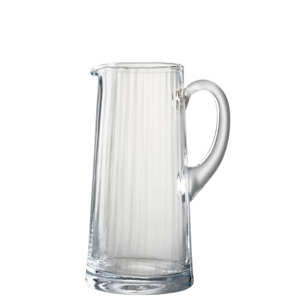 Carafe con líneas de vidrio transparente de 25 cm de altura