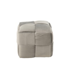 Pouf 1 personne en textile gris clair