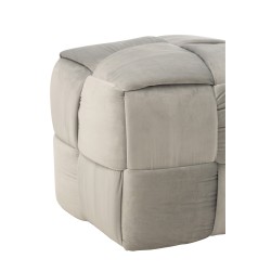 Pouf 1 personne en textile gris clair