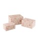 Set de 3 boites en bois rose et blanc 35x25x20 cm