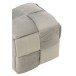 Pouf 1 personne en textile gris clair