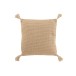 Coussin carré avec pompons en jute et coton beige 64x64cm - Coussin d'extérieur