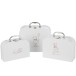 Set de 3 valises naissance en carton blanc 25x20x10 cm