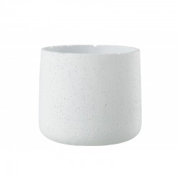 Cachepot de cerámica blanco de 19x19x17 cm