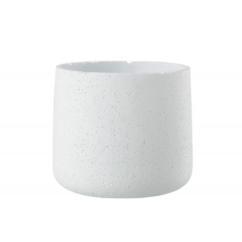 Cachepot en céramique blanc 19x19x17 cm