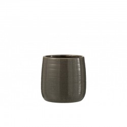 Cache-pot en céramique gris 14.5x14.5x14.5 cm