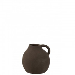 Vase cruche en céramique noir 14.5x14.5x15 cm