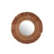 Miroir rond sur socle en Raphia marron 61.5x61.5x2.5 cm