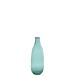 Vase bouteille en verre azur 14x14x41 cm