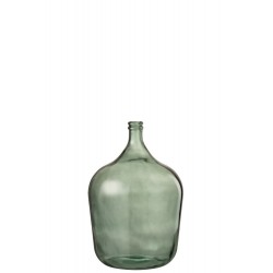 Usiole - Jarrón damajuana de vidrio reciclado – 13 x 35 cm - Verde - Habitat