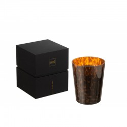 Bougie parfumée 68H dans pot en verre marron 12.5x12.5x15 cm