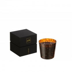 Bougie parfumée 50H dans pot en verre marron 12x12x11.5 cm