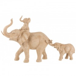 Elefantes de resina beige de 71.5x16x41.5 cm