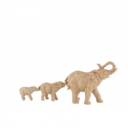 Elefantes de resina beige 57.5x11.5x22 cm