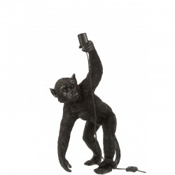Lámpara de mono para colocar en resina negra 38x21x59 cm
