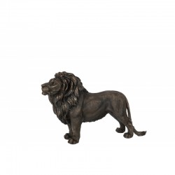 Lion en resina bronce 50x14x34 cm