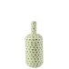 Vase bouteille mosaïque en papier vert 19x19x53 cm