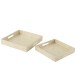 Set de 2 bandejas de madera crema 35.5x35.5x6 cm