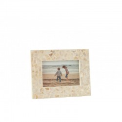 Marco de foto de 10x15cm en madera crema de 22x17x2 cm