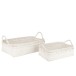 Set de 2 plateaux en bois blanc 47x34x16.5 cm