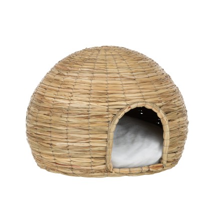 Cesta para gato de madera natural 46x46x35 cm