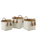 Set de 3 paniers en bois blanc 41x42x42 cm