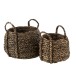 Set de 2 paniers en bois marron 40x40x31 cm