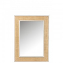 Miroir mural en bois marron 120x24x5 cm