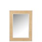 Miroir rectangulaire avec contour en bois exotique et rotin blanc en verre blanc 91x3x121 cm