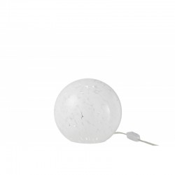 Lampe boule à poser en verre blanc 20x20x18 cm