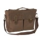 Cartable style ancien en coton marron 38x12x31 cm