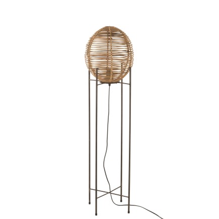 Lampe sur pied en bois naturel 32x32x120 cm