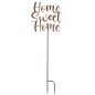 Decoración de jardín home sweet home de metal marrón 30x1x94 cm