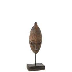 Estatuilla africana de plástico marrón de 21x13x53 cm